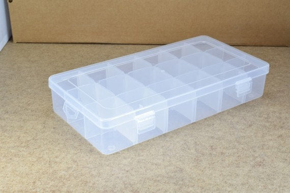 Plastic Storage organizer Container Box Case, 18Compartments for Beads/Charms/Beads Size 1.75"x4.5"x9" Inches 231x116x40mm...