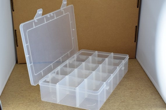 Plastic Storage organizer Container Box Case, 15 Compartments for Beads/Charms/Beads Size 10.75"x6.5"x2.25" Inches, 274x16...
