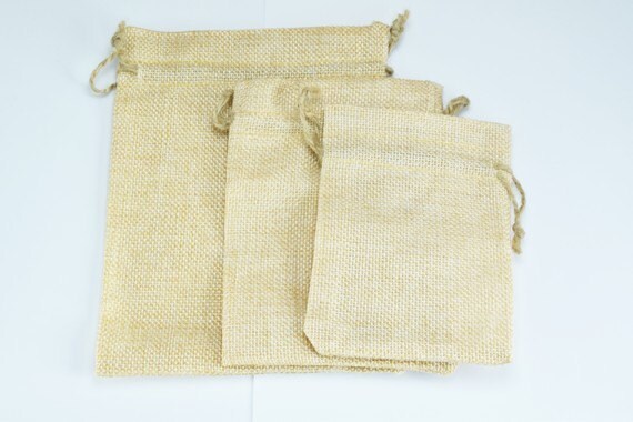 10 Drawstring Burlap Bags 3.25x4.5 in, 3.75x5.5 in, 7x5 inches. Packing Pouches Wedding Bracelet Pouch or any Gifts jewelr...