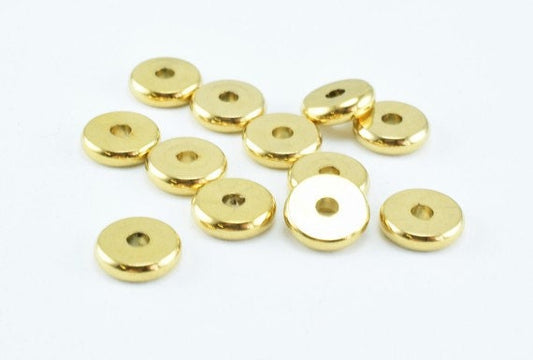 18K Gold Filled Roundel Plain Spacer Size 8mm, GF5241A, Spacer Beads For Jewelry Making Thickness 2mm Hole Size: 2mm Karat...