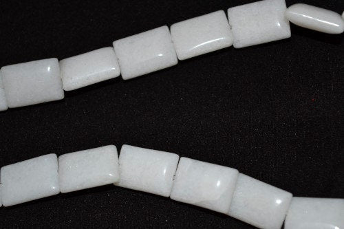 Square Agate White Agate  Rectangle Beads, Sold by 1 strand of 22pcs, 11x14mm,1mm hole opening jewelry making supplies - d...