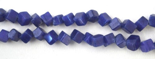 5mm Cubed Lapis Stone Beads, Sold by 1 strand of 73pcs, 1mm hole opening,  15.0grams/pk jewelry making supplies - detail i...