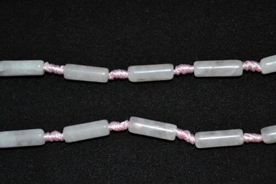 Tubular Rose Quartz Stone Beads, Sold by 1 strand of 21pcs, 5x14mm, 1mm hole opening, 11.2grams/pk jewelry making supplies...