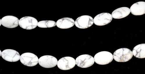 Creamy White Malachite Round Gemstones, 11x9mm Round Beads Gemstones Oval Stone Beads jewelry making supplies - detail ima...