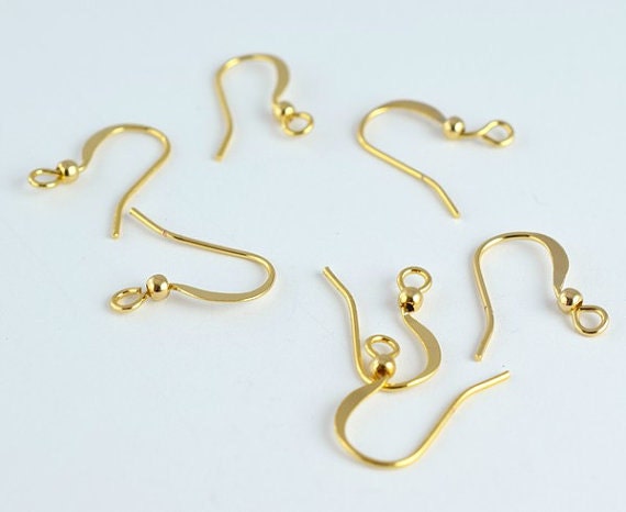 18K as as Gold Filled* tarnish resistant Earring Findings Fishhook with 2.5mm ball and open loop, 21 gauge GF9002 jewelry...