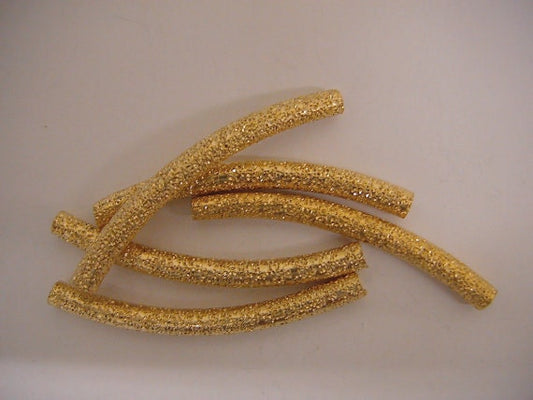 18K Gold Filled EP Tube 3x35mm Gold Filled Stardust Curve tube, GF1542 jewelry making supplies - detail image 2