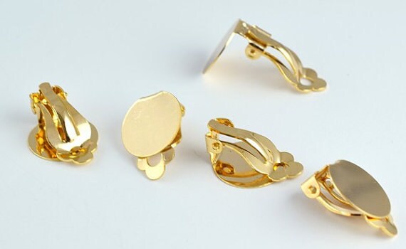 18K Gold Filled Clip on Earring Finding Size 19x15x9mm/18x10x5mm, 18K Gold Filled Finding, For Jewelry Making GF9082/GF908...