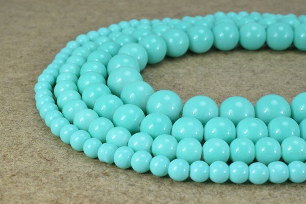Blue Green Glass Beads Round Shine: 6-12mm Assorted Sizes, Bohemian Style | Vintage Pearls, Jewelry Making Supplies | Bulk Craft Beads