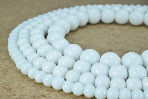 White Glass Beads Round: Shiny Crystal Style - 6mm to 12mm, Loose Pearls, Jewelry Craft Essentials
