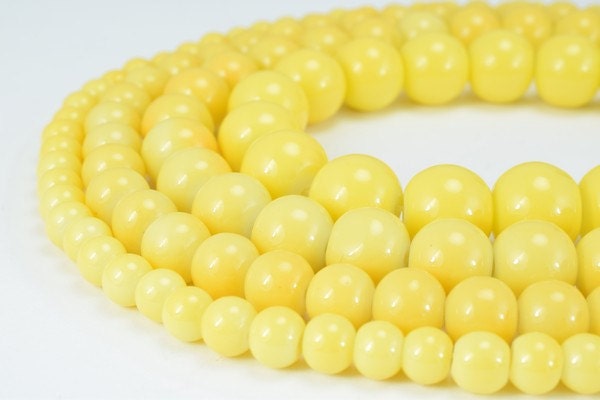 Yellow Glass Beads Round 6mm/8mm/10mm/12mm Shine Round Beads For Jewelry Making Item#789222045272 jewelry making supplies...