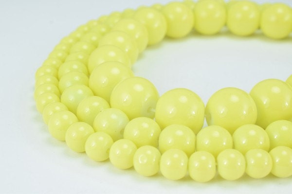 Yellow Green Glass Beads Round 6mm/8mm/12mm Shine Round Beads For Jewelry Making Item#789222045319 jewelry making supplies...