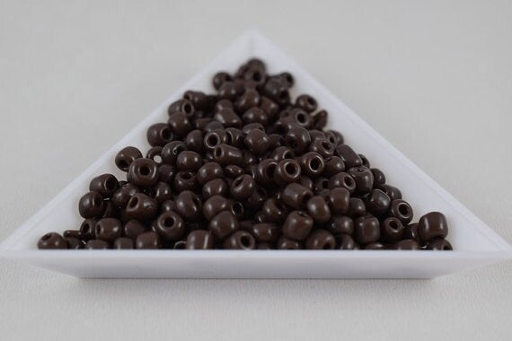 Dark Brown Seed Beads Glass Beads Brown Size 6.0 Sold by 1 LB/ Pound Size 6/0 are 3mm,4mm Beads jewelry making supplies -...