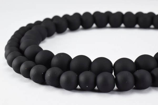 Glass Beads Matte Black Rubber Over Glass Size 8mm/10mm Round For Jewelry Making Item#789222045401 jewelry making supplies...
