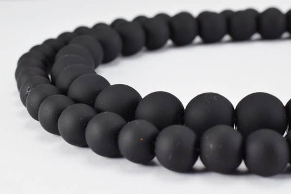 Glass Beads Matte Black Rubber Over Glass Size 8mm/10mm Round For Jewelry Making Item#789222045401 jewelry making supplies...