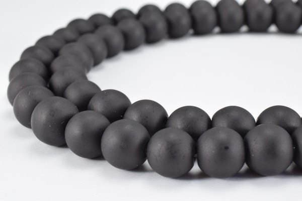 Glass Beads Matte Black Glass Size 10mm Round For Jewelry Making Item#789222045418 jewelry making supplies - detail image 4