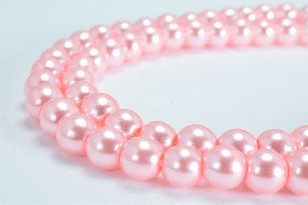 Light Pink Glass Pearl Beads Size 8mm Shine Round Ball Beads for Jewelry Making Item#789222045524 jewelry making supplies