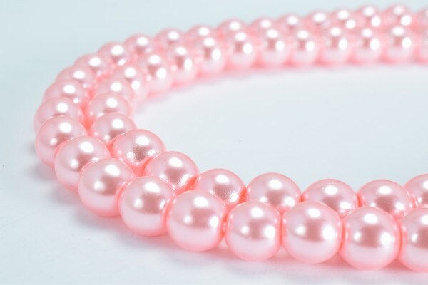Light Pink Glass Pearl Beads Size 8mm Shine Round Ball Beads for Jewelry Making Item#789222045524 jewelry making supplies...