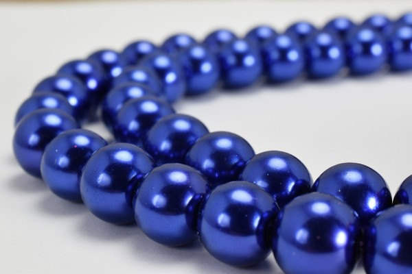Dark Royal Blue Glass Pearl Beads Shine Round Ball Beads for Jewelry Making Item#789222045517 jewelry making supplies - de...