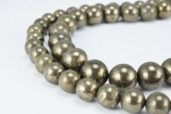 pyrite round natural gemstone beads 6 mm 8 mm 10 mm natural healing stone chakra stones for jewelry making wholesale beads...