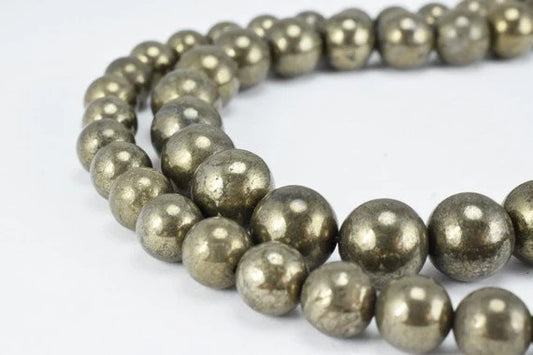 pyrite round natural gemstone beads 6 mm 8 mm 10 mm natural healing stone chakra stones for jewelry making wholesale beads...