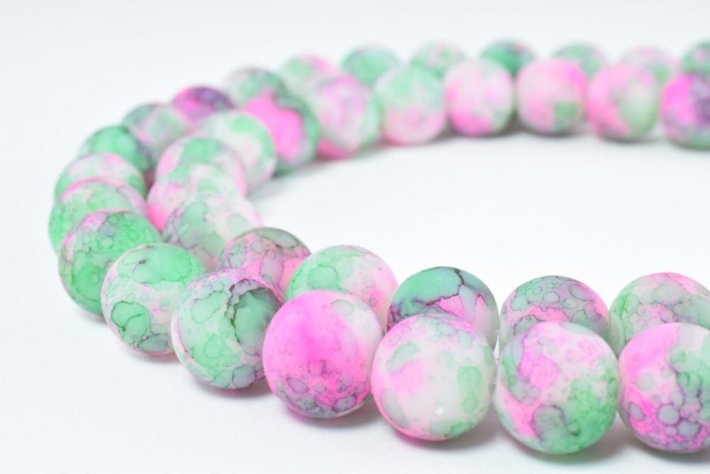 Glass Beads Matte Two Tone Rubber Over Glass Size 10mm Round For Jewelry Making Item#789222046200 jewelry making supplies...