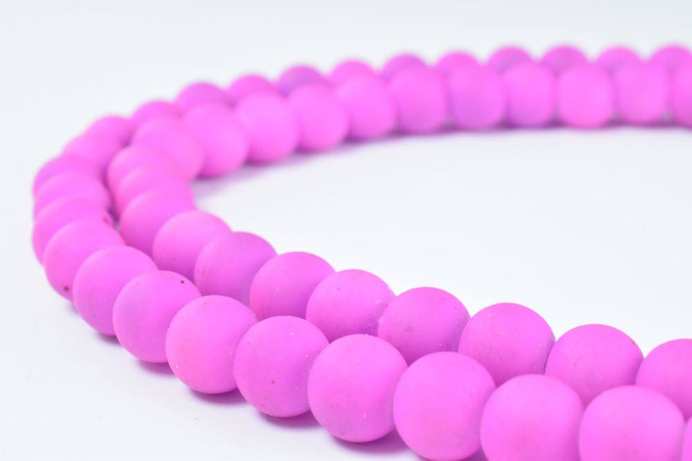 Glass Beads Matte Rubber Over Glass Size 8mm Round For Jewelry Making Item#789222046231 jewelry making supplies
