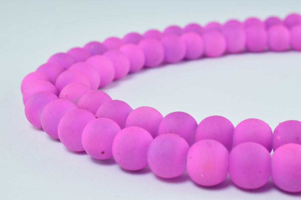 Glass Beads Matte Rubber Over Glass Size 8mm Round For Jewelry Making Item#789222046231 jewelry making supplies - detail i...