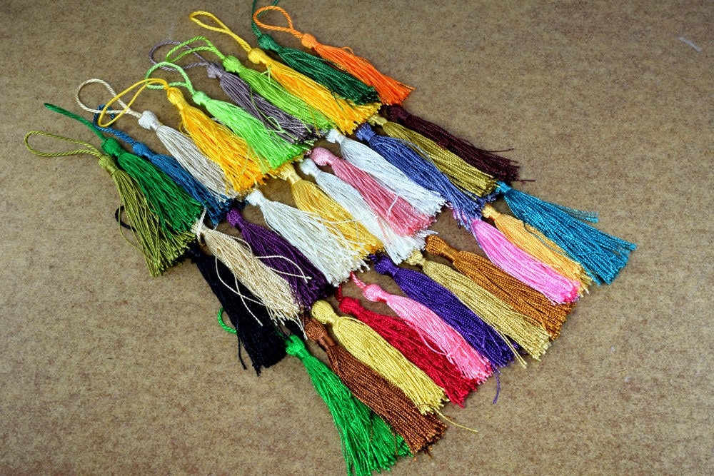 80mm Tassel DIY Projects Long jewelry tassel, Long mala tassel, Handmade NylonThread Tassel/Craft Tassel/Tassel Pendant Fo...