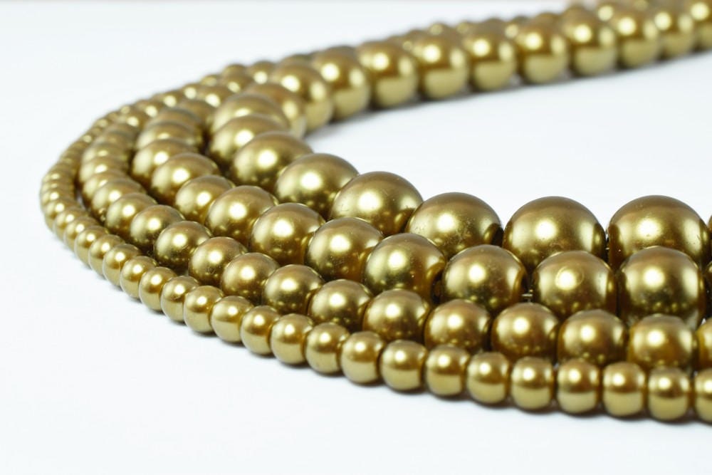 Glass Pearl Beads Size 4mm/6mm/8mm/10mm Shine Round Ball Beads for Jewelry Making Item#789222046255 jewelry making supplie...