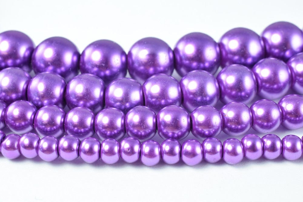 Glass Pearl Beads Purple Size 4mm/6mm/8mm/10mm Shine Round Ball Beads for Jewelry Making Item#789222046408 jewelry making...