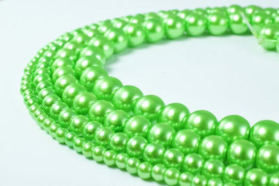 Spring Green Glass Pearl Beads Size 4mm/6mm/8mm/10mm Shine Round Ball Beads for Jewelry Making Item#789222046415 jewelry m...
