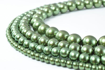 Glass Pearl Beads Olive Green Size 4mm/6mm/8mm/10mm Shine Round Ball Beads for Jewelry Making Item#789222046293 jewelry ma...