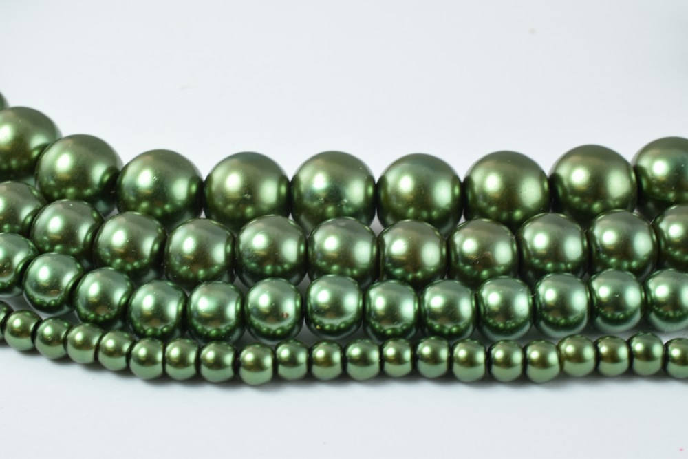 Glass Pearl Beads Olive Green Size 4mm/6mm/8mm/10mm Shine Round Ball Beads for Jewelry Making Item#789222046293 jewelry ma...