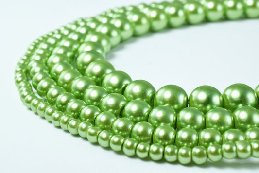 Glass Pearl Beads Light Green Size 4mm/6mm/8mm/10mm Shine Round Ball Beads for Jewelry Making Item#789222046446 jewelry ma...