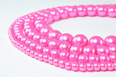 Glass Pearl Beads Fuchsia Round Beads Size 4mm/6mm/8mm/10mm Shine Round Ball Beads for Jewelry Making Item#789222046347 je...