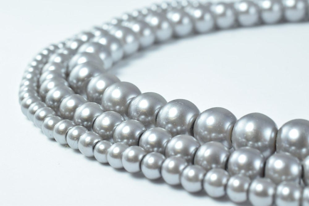 Glass Pearl Beads Round Size 4mm/6mm/8mm Shine Round Ball Beads for Jewelry Making Item#789222046330 jewelry making suppli...