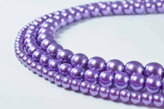 Glass Pearl Beads Round Purple Size 4mm/6mm/8mm Shine Round Ball Beads for Jewelry Making Item#789222046439 jewelry making...
