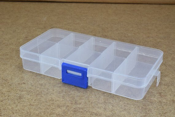 Plastic Storage organizer Container Box Case, 10 Compartments for Beads/Charms/Beads Size 2.5x5 Inches, 128x65mm jewelry m...