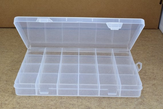 Plastic Storage organizer Container Box Case, 24 Compartments for Beads/Charms/Beads Size 5"x7.5" Inches, 192x131mm jewelr...