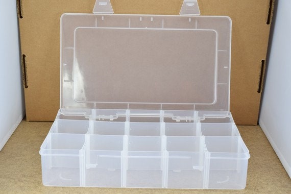 Plastic Storage organizer Container Box Case, 15 Compartments for Beads/Charms/Beads Size 10.75"x6.5"x2.25" Inches, 274x16...