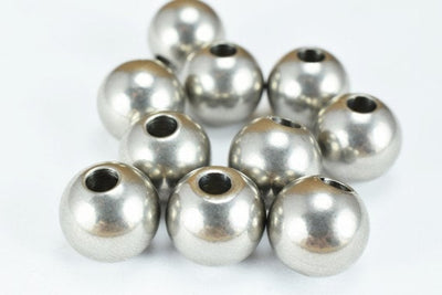 10mm Stainless Steel Round Beads, (AAA) Quality, 20 PCs, Dark with 3mm Hole Smooth Seamless Spacer Beads for Jewelry Makin...