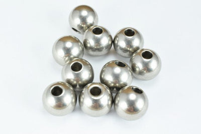 10mm Stainless Steel Round Beads, (AAA) Quality, 20 PCs, Dark with 3mm Hole Smooth Seamless Spacer Beads for Jewelry Makin...