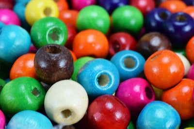 MultiColor Wood Round Beads Mixed Color Sizes 8mm,10mm,12mm For Jewelry Making jewelry making supplies