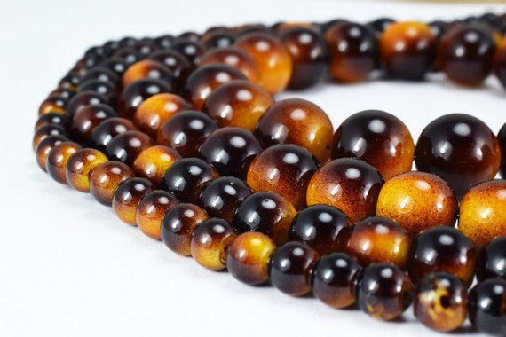 Tiger Eye Glass Beads Round 6mm/8mm/10mm/12mm Shine Round Beads For Jewelry Making jewelry making supplies - detail image 3