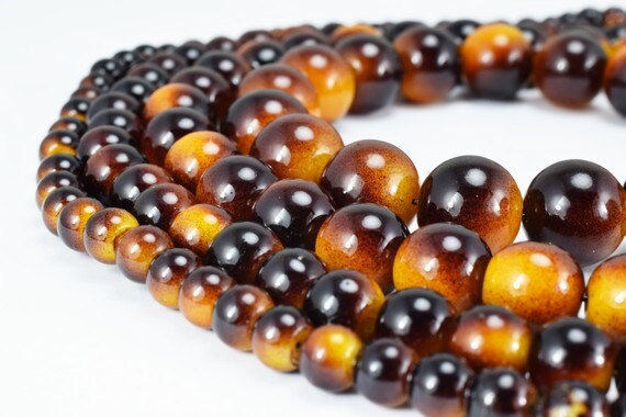 Tiger Eye Glass Beads Round 6mm/8mm/10mm/12mm Shine Round Beads For Jewelry Making jewelry making supplies - detail image 5