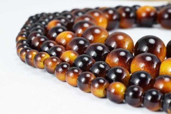 Tiger Eye Glass Beads Round 6mm/8mm/10mm/12mm Shine Round Beads For Jewelry Making jewelry making supplies - detail image 4