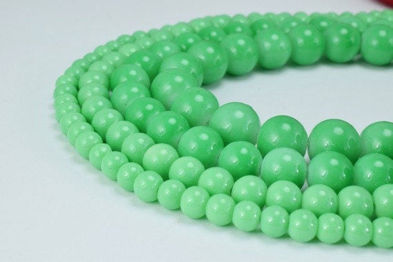 Green Glass Beads Round 6mm/8mm/10mm/12mm Shine Round Beads For Jewelry Making Item#789222045142 jewelry making supplies -...
