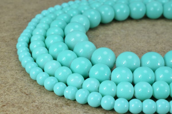 Blue Green Glass Beads Round Shine: 6-12mm Assorted Sizes, Bohemian Style | Vintage Pearls, Jewelry Making Supplies | Bulk Craft Beads