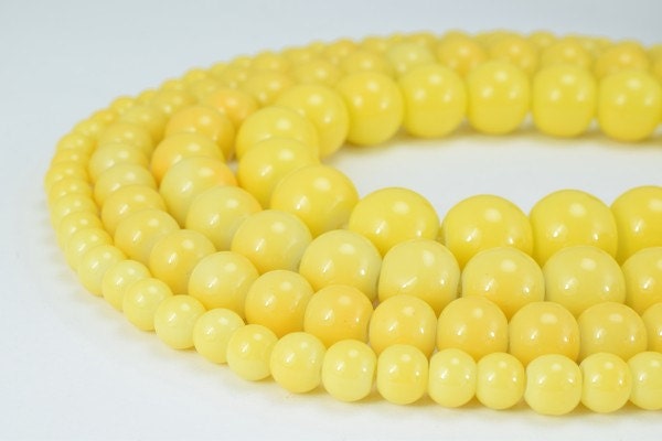 Yellow Glass Beads Round 6mm/8mm/10mm/12mm Shine Round Beads For Jewelry Making Item#789222045272 jewelry making supplies...