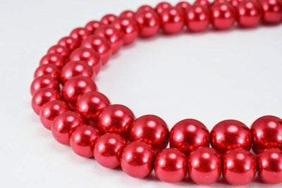 Red Glass Pearl Imitation Round Beads Size 8mm/10mm Shine Round Ball Beads for Jewelry Making Item#789222045357 jewelry ma...